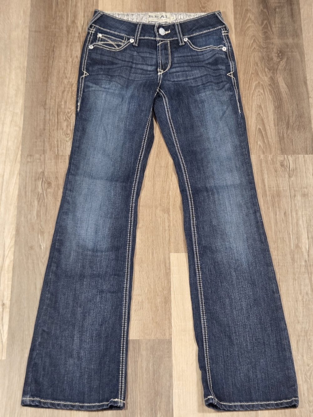 Ariat Jeans Womens 26R Blue Marine R.E.A.L. Mid Rise Stretch Boot Cut